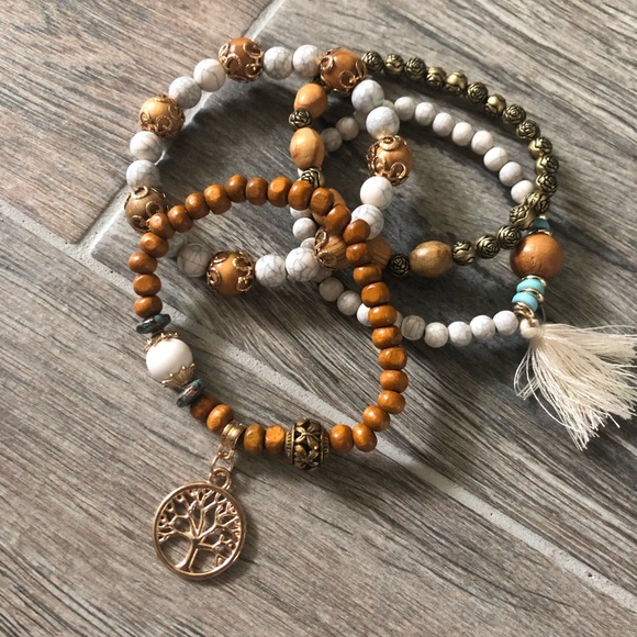 NWOT Bohemian Family Tree Bracelet four piece set - Picture 4 of 8